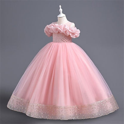 Girls' Girl Party Color 3D Solid Dress Flower