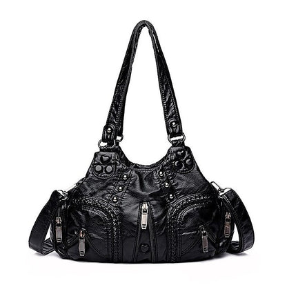 Tasche Stylish - Vintage Schulter Damen Braun Leder