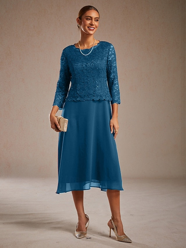 Women's Midi Dress A Line Dress Elegant Wedding Guest