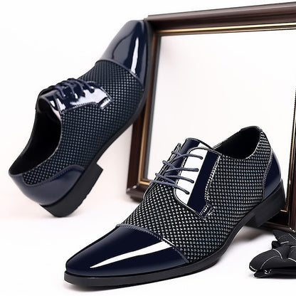 Shoes Formal Lace-Up Black Leather Patent Men's Faux