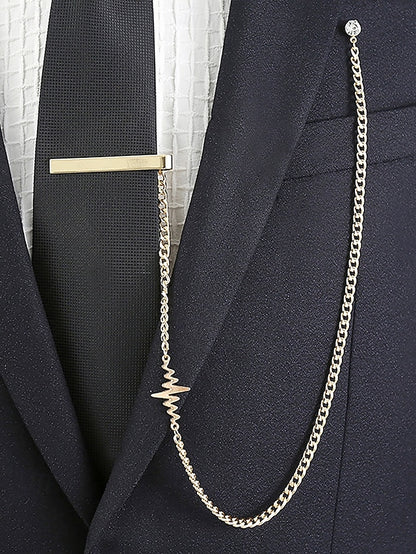 Nautical Ship Design with Silver – Wheel Men's Chain Tie