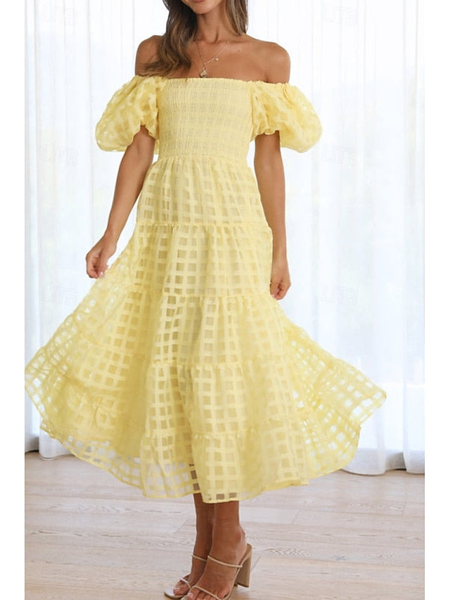 Women's Midi Dress Graduation Dress Fashion Modern Lantern