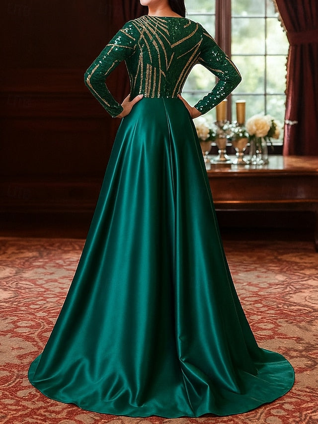 A-Line Floor Length Wedding Guest Dress Formal Dresses Flare