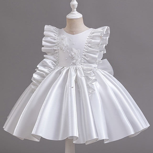 Girls' Wedding Dress Party Floral Toddler Sleeveless