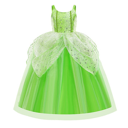 Theme Flower Girl Tiana Fairytale Tinker Bell Dress Princess