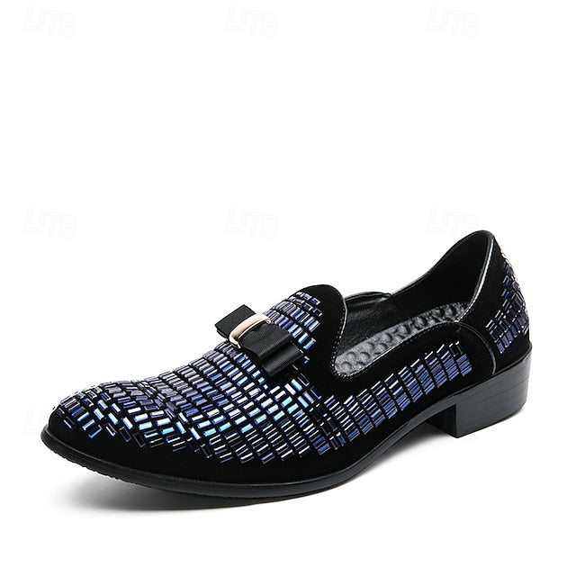 Men's Woven Loafers Silver Prom Strap Elegant – and Monk