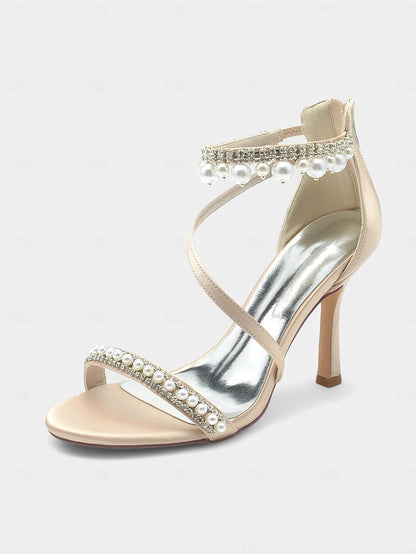 Chic Pointed-Toe Satin Party Pink Strap – Heels Ankle