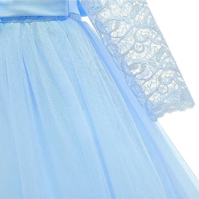 Flower Wedding Dress Kids Half Girl Sleeve Girls'