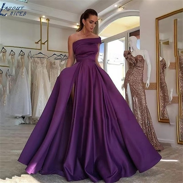 A-Line Floor Length Prom Dresses Evening Gown Quinceanera