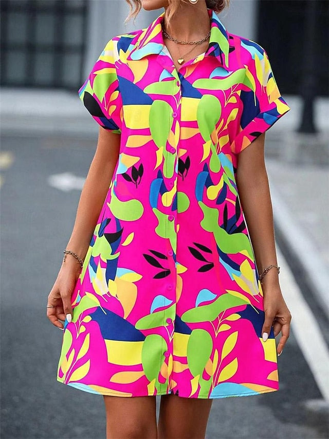Women's Shirt Dress Casual Dress Mini Dress Date Vacation