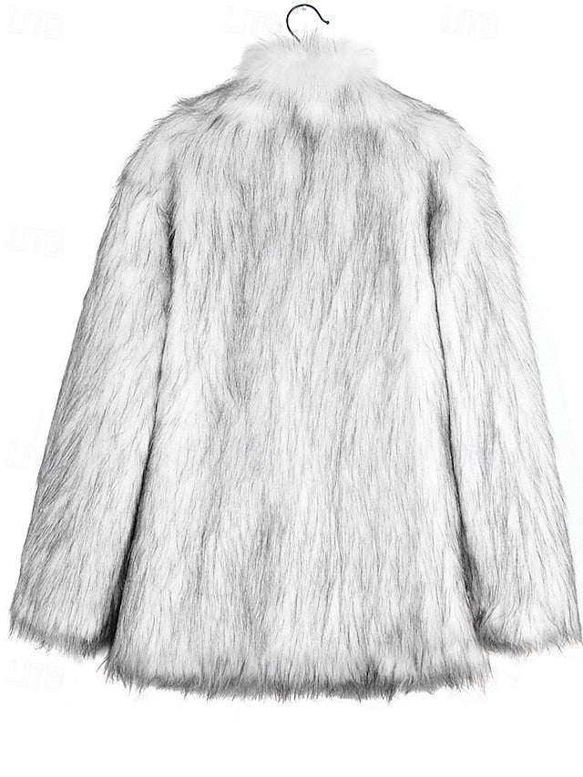 Women's Coat Comfortable Warm Faux Furs Fur
