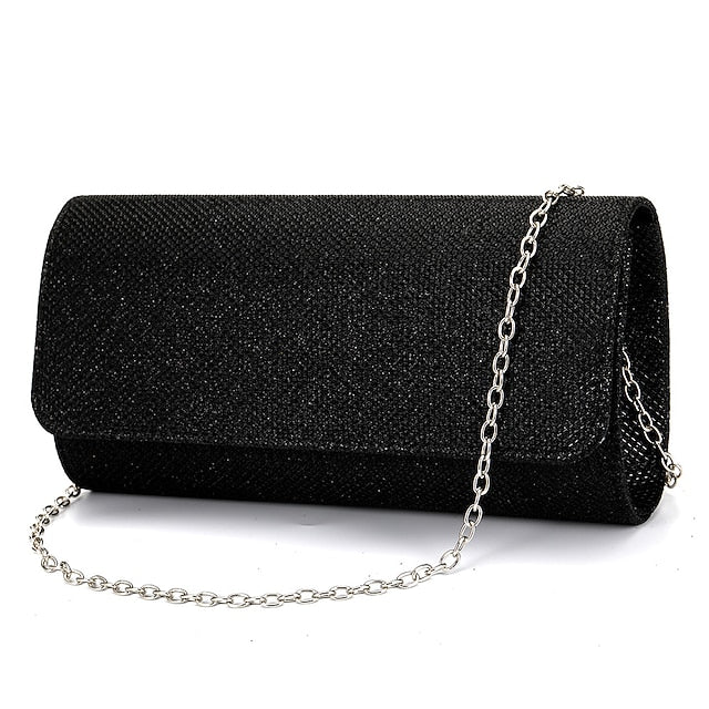 – Evening Clutch Purse Silver Elegant Women's Glitter