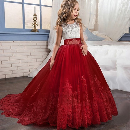 Kids Flower Girl Girls' Sleeveless Dress Wedding