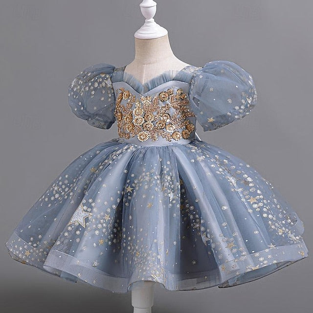 Sequin Party Kids Flower Girl Floral Dress Girls'