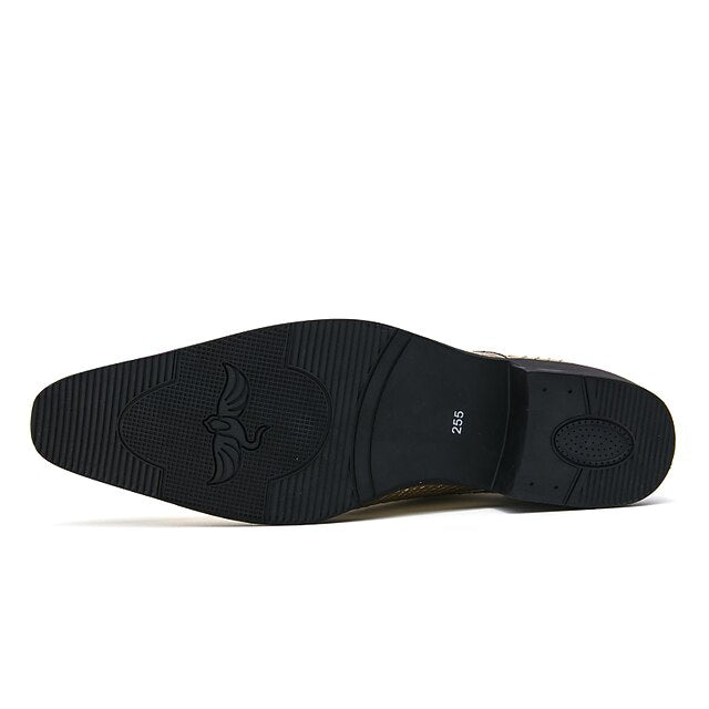 Shiny Faux Men's Metallic Shoes – Oxford Gold