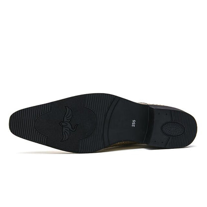 Shiny Faux Men's Metallic Shoes – Oxford Gold