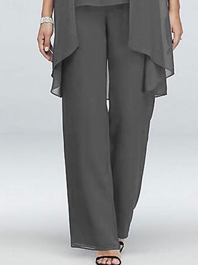 Dress Neck Vintage Crew Elegant 3 Piece Bride of the Mother