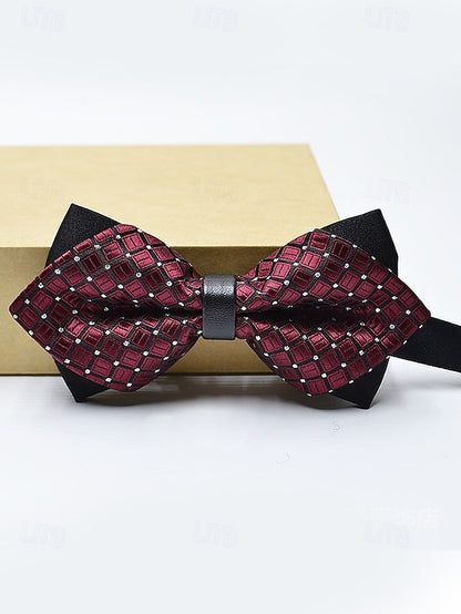 with Men's Christmas Tie Geometric Pattern Bow
