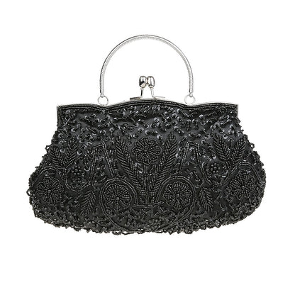 Vintage White Evening Beaded – Purse Women's Clutch