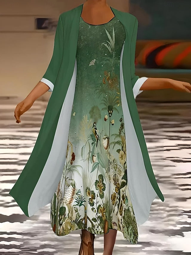 Women's Dress Set Summer Dress Casual Formal Floral Graphic