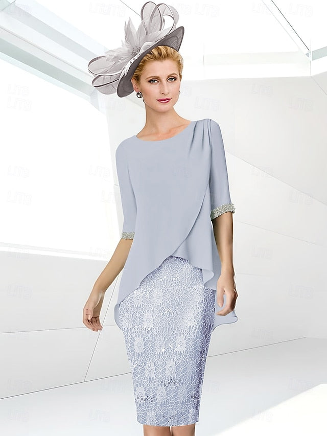 Mother Elegant Jewel Dress Beach the Wedding Sheath of Bride