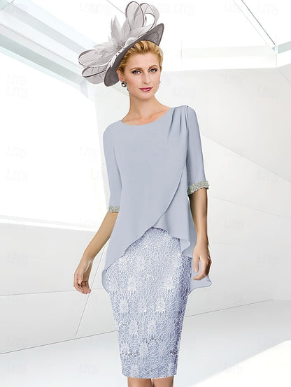 Mother Elegant Jewel Dress Beach the Wedding Sheath of Bride