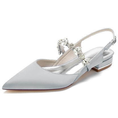 Crystal Flat Shoes Women's Wedding Bridal Heel