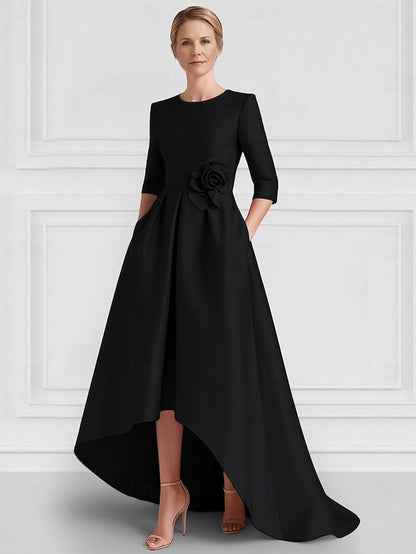 A-Line Evening Wedding Formal Asymmetrical Gown Dress Elegant