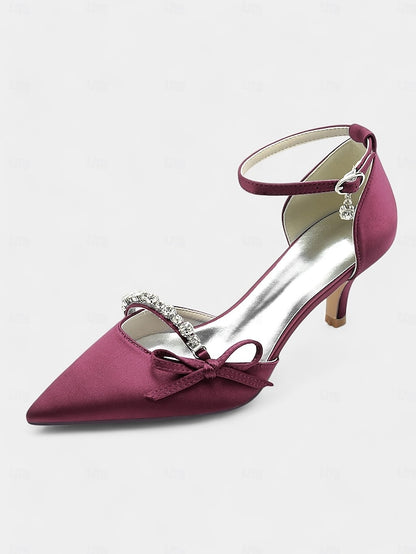 Heel Pointed-Toe Kitten Shoes – for Elegant Wedding Women