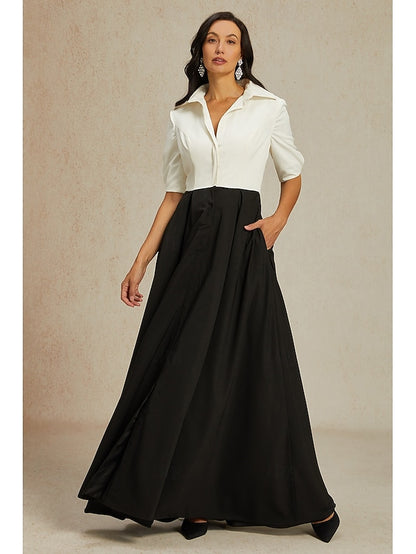 Shirt Dress the Mother A-Line Party Collar Elegant Bride of