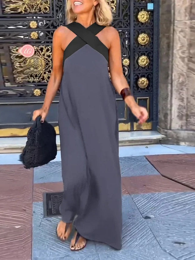 Women's Maxi Dress A Line Dress Summer Dress Halter Dress