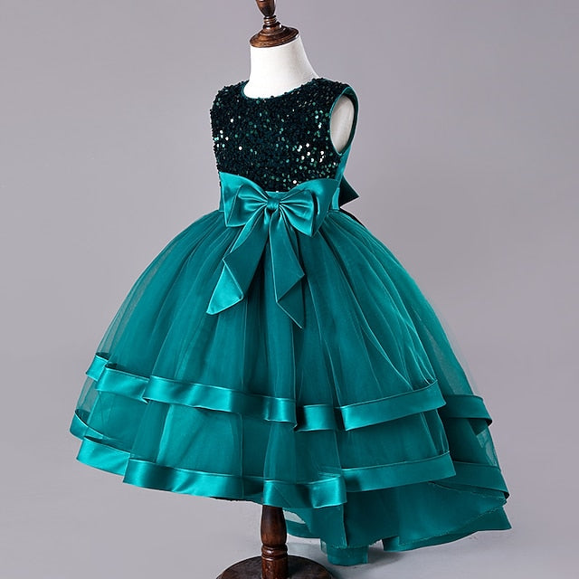 Dress Kids Festival Girls' Sleeveless Sequin Party Wedding