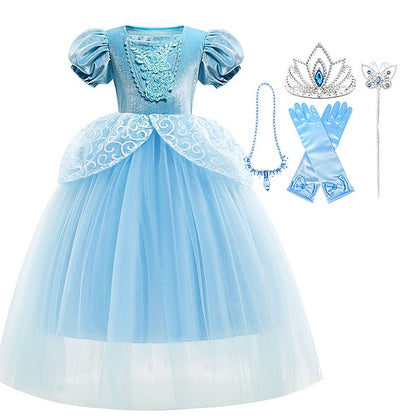 Girl Dress Princess Cinderella Flower Fairytale Theme Party