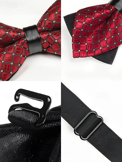 Tie Pattern Men's Bow with Christmas Geometric