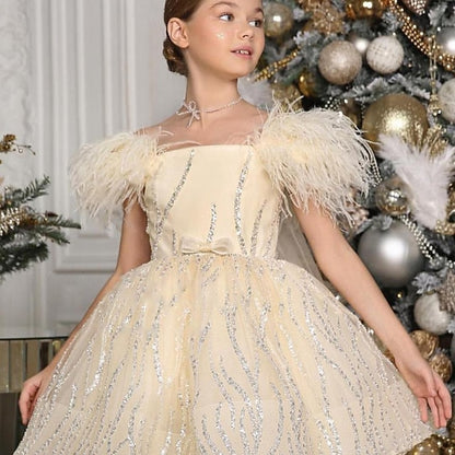 Kids Girls' Solid Party Performance Dress Color Sleeveless