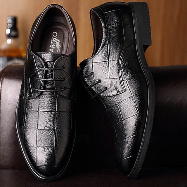 Crocodile Dress Men's Black Classic Pattern Shoes –