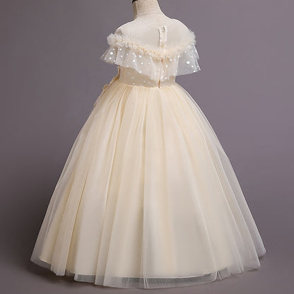 Party Flower Girl Dress Color Kids Solid Girls'