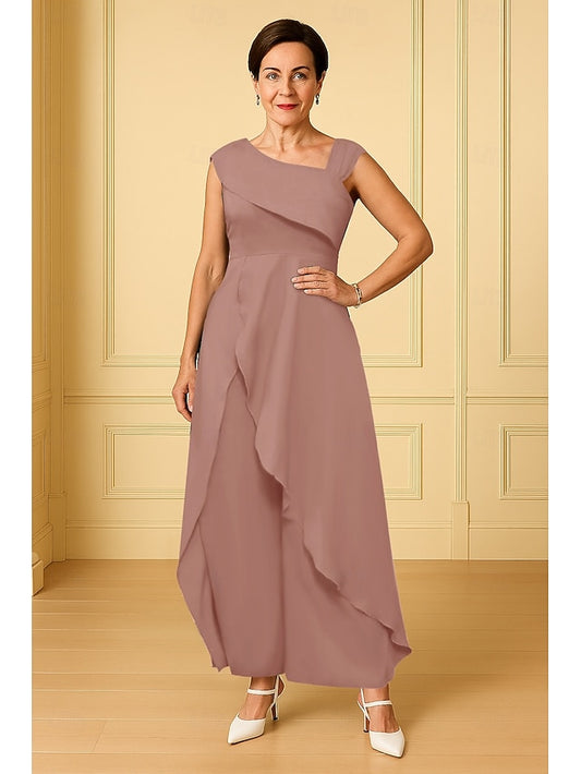 Mother Neck Dress of Elegant Jumpsuits the A-Line Bride V Simple