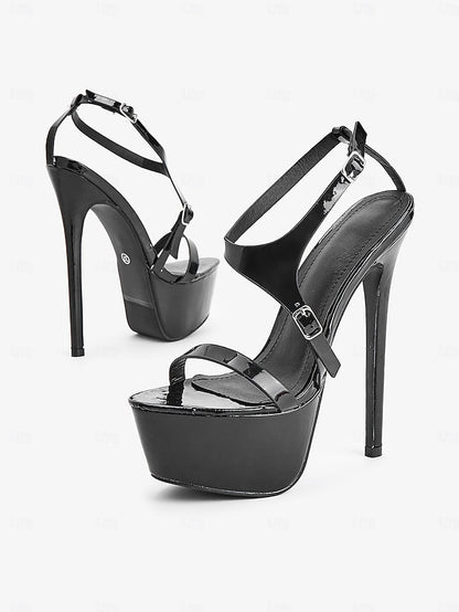Women's High Sandals Platform Heel Black