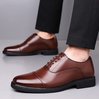 Brown Classic Men's Design Shoes Oxford – Dress Cap-Toe