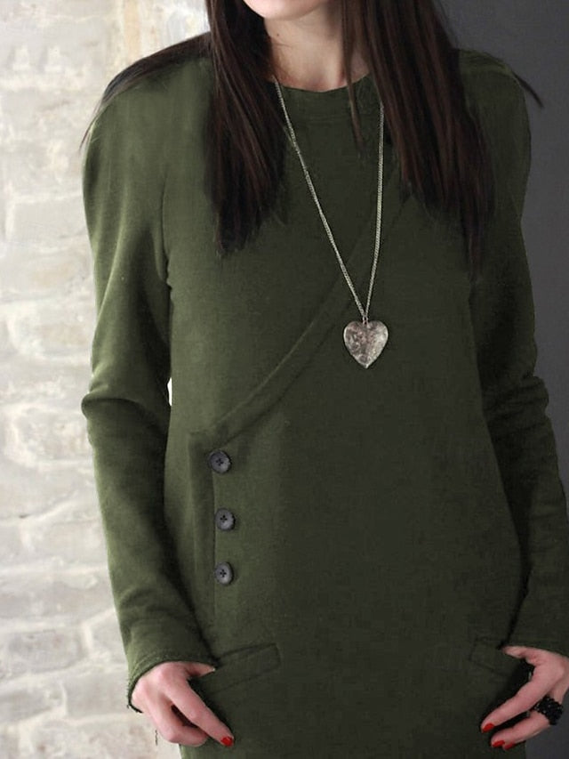 Women's Long Dress Maxi Dress Hoodie Dress Sweatshirt Dress