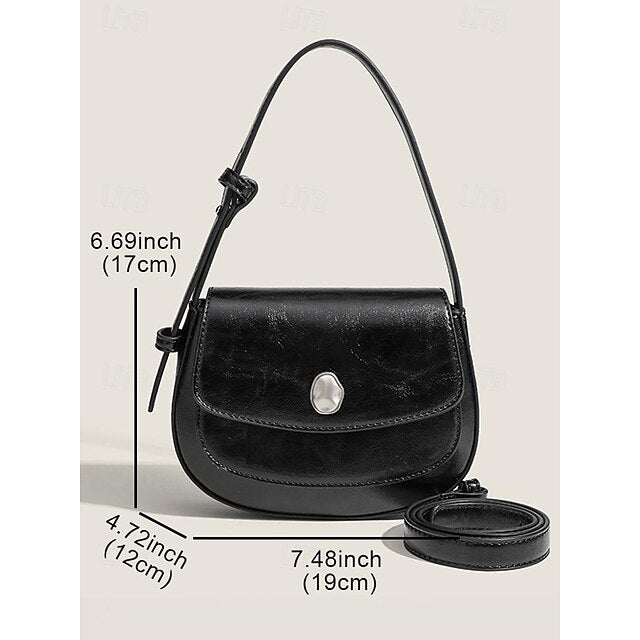 Weiße Tasche aus schickem Leder für kleine, stilvolle Schulter – Damen