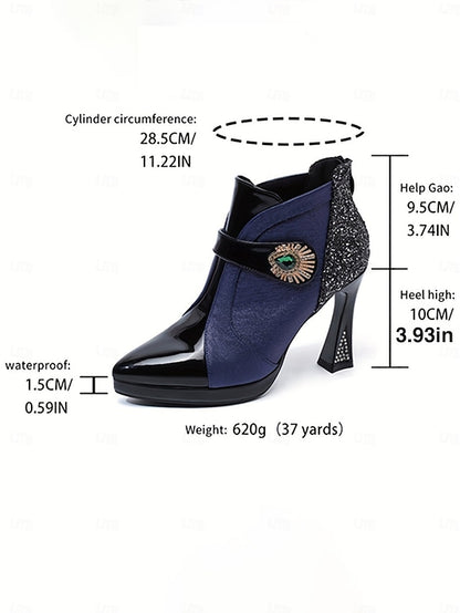 Glitter Women's High Boots Heel Ankle