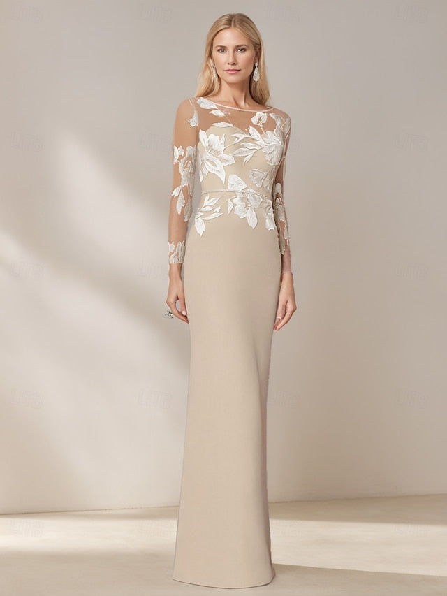 Dress Mermaid the Trumpet Bride Stretch of / Mother Crepe