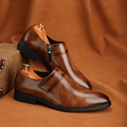 Leather Brown Men's Slip-On Shoes Dress Business Loafers