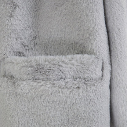 Comfortable Faux Coat Fur Casual Pocket Women's Warm
