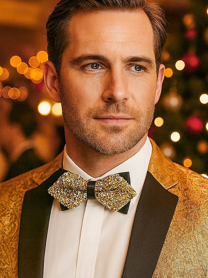 Polyester Sparkling Bow Men's – Sequins Christmas Tie