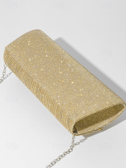 Blue Rhinestone Clutch Purse with Bow Glitter Accent