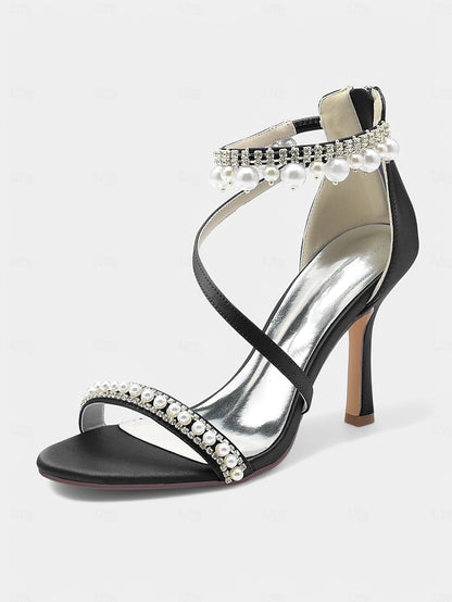 Chic Pointed-Toe Satin Party Pink Strap – Heels Ankle