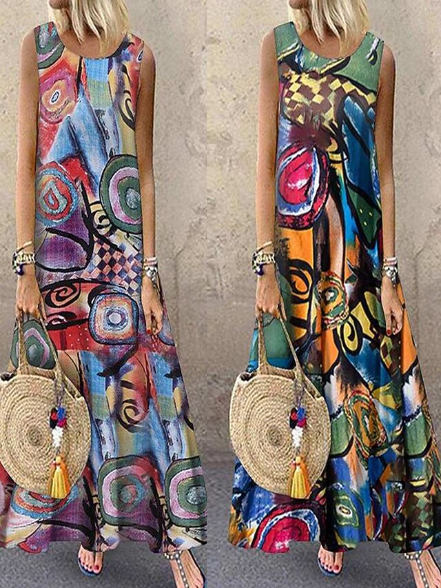 Women's Normal Maxi Dress Cotton Linen Dress Boho Dress